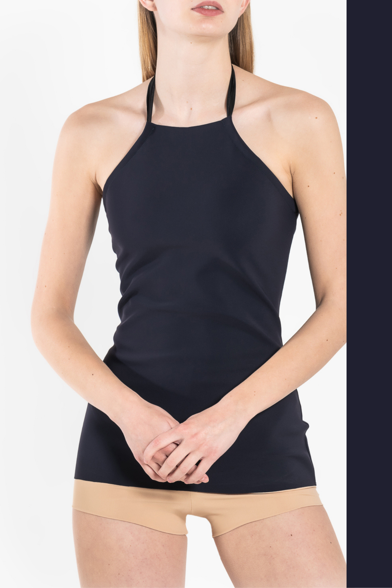 T9 Open back satin bow top