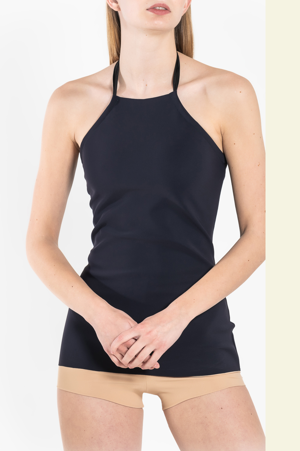 T9 Open back satin bow top