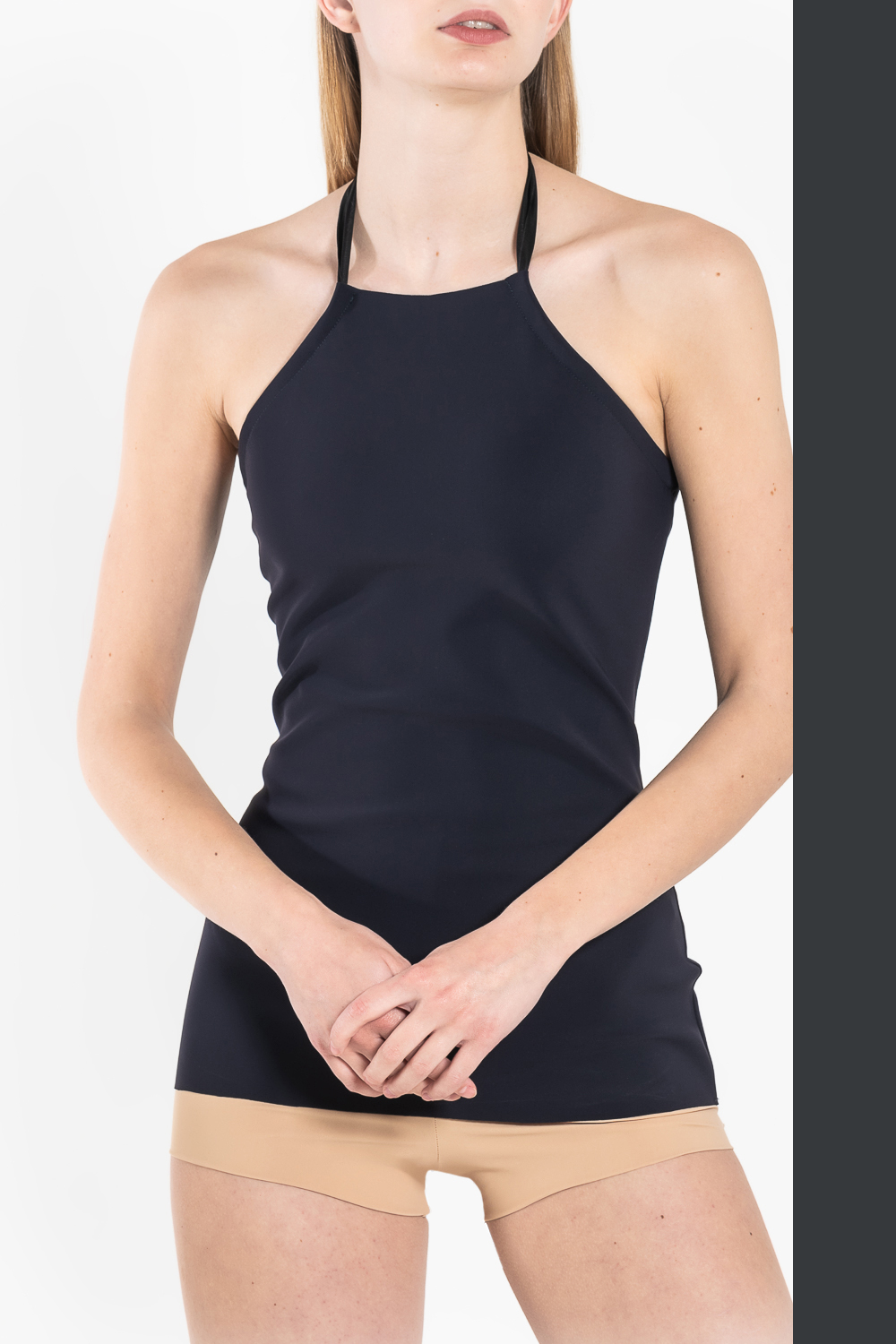 T9 Open back satin bow top
