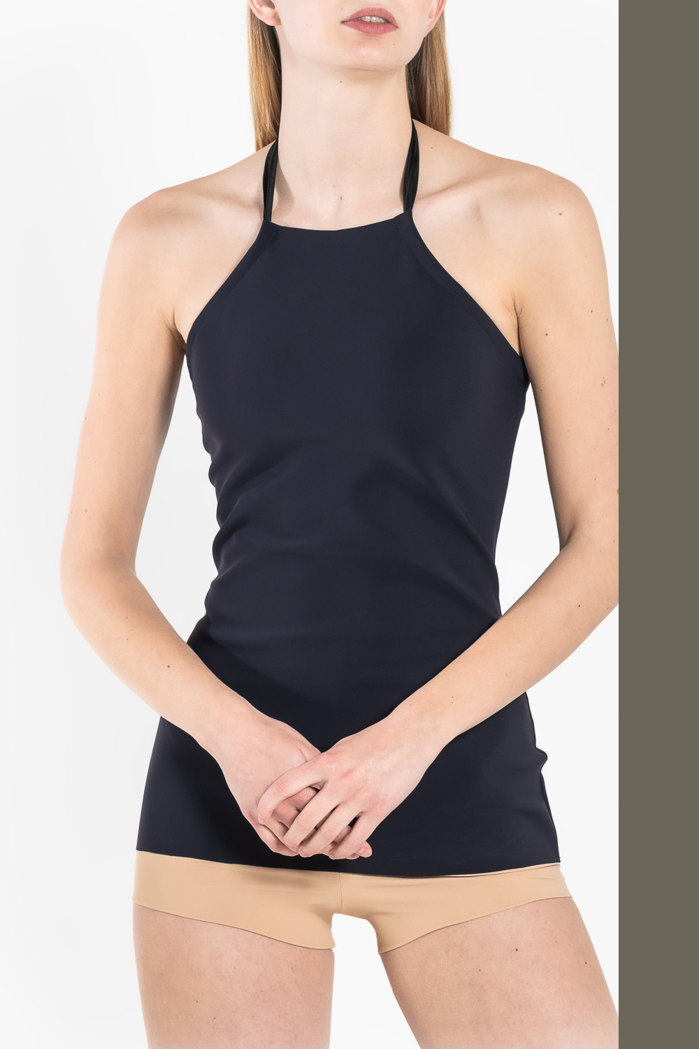 T9 Open back satin bow top