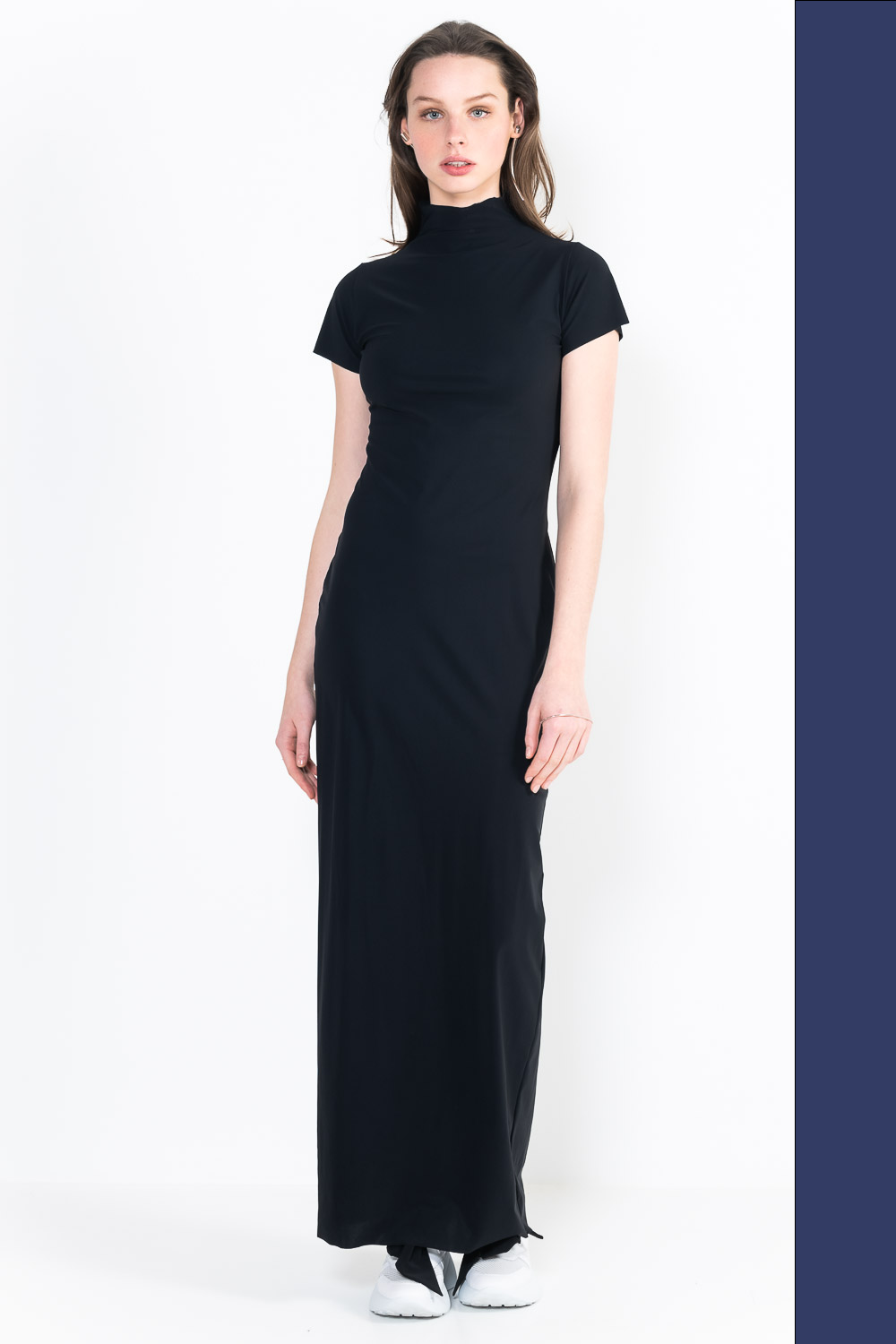L10Ter Dress high collar short sleeves long