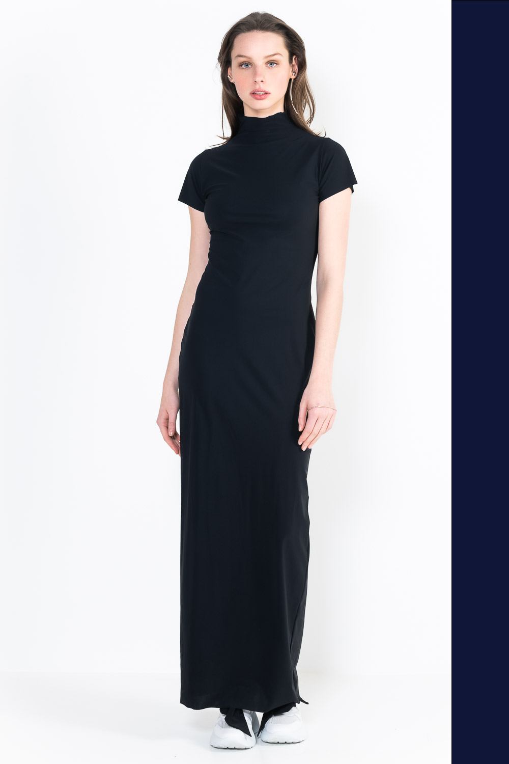 L10Ter Dress high collar short sleeves long