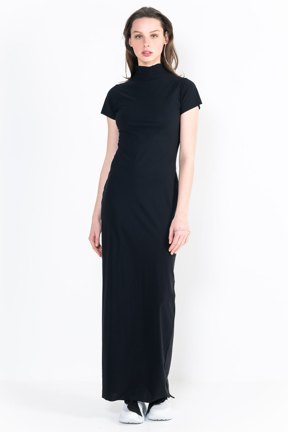 L10Ter Dress high collar short sleeves long