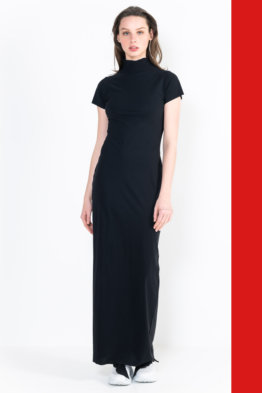 L10Ter Dress high collar short sleeves long