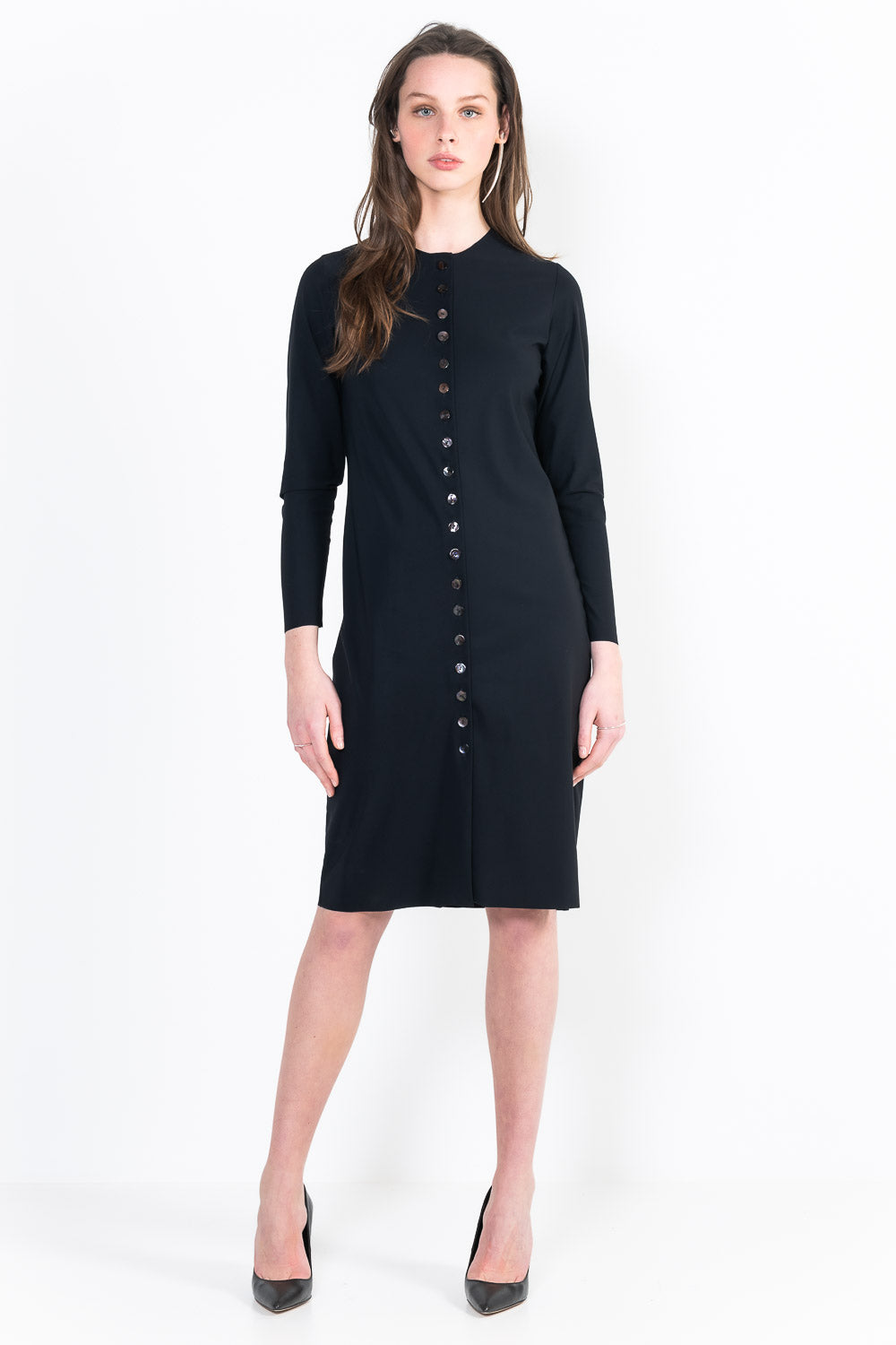L14 Bis Long buttoned vest with crew neck