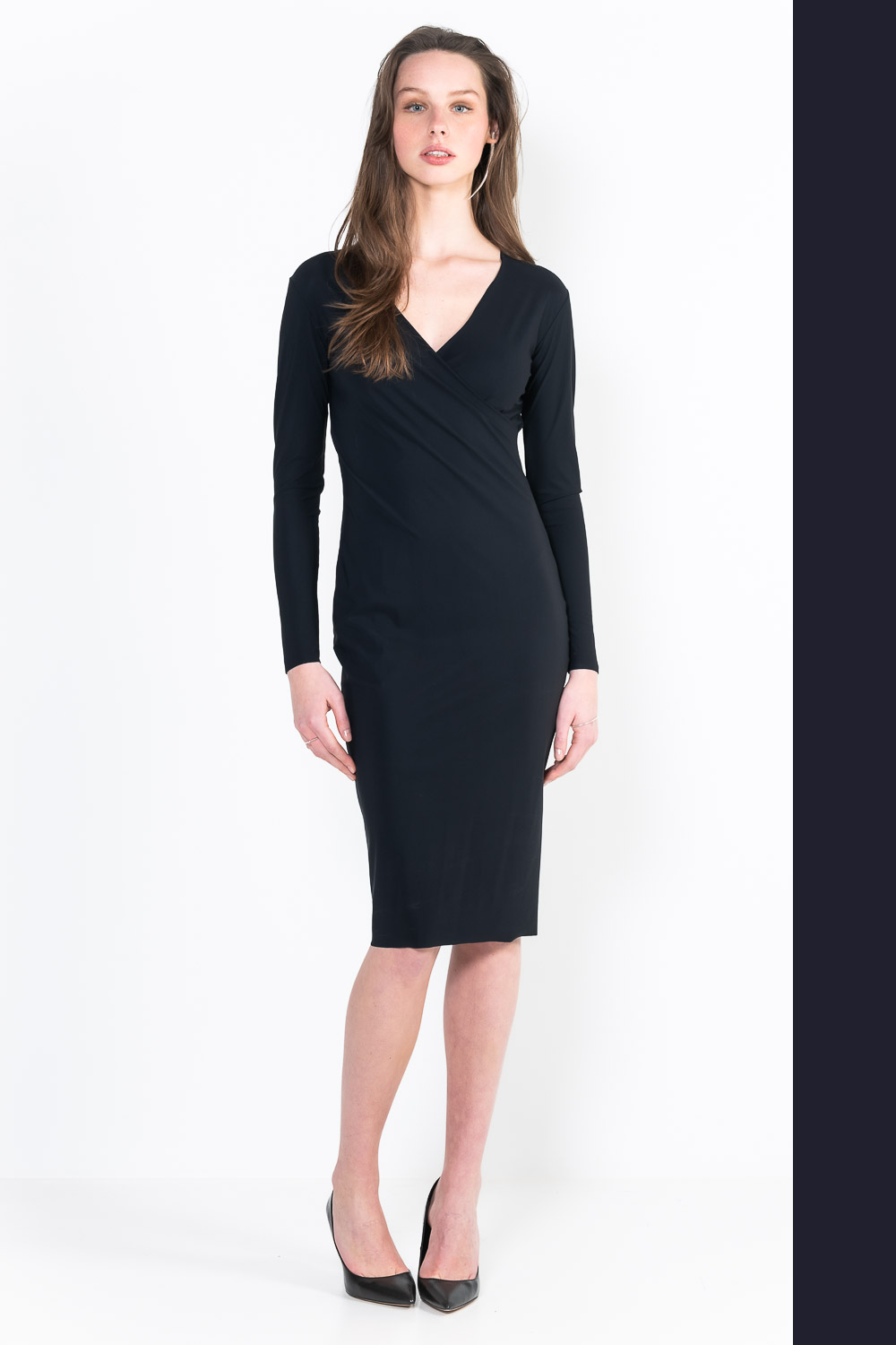 L30Bis Short wrap dress with long sleeves