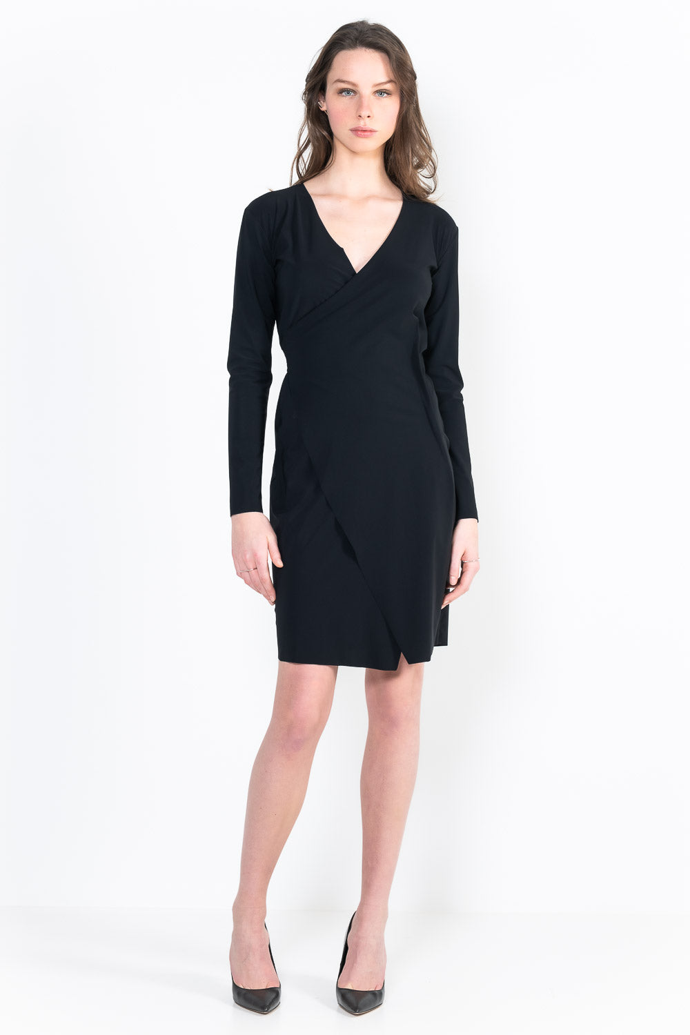 L32Bis short wrap-over cardigan dress