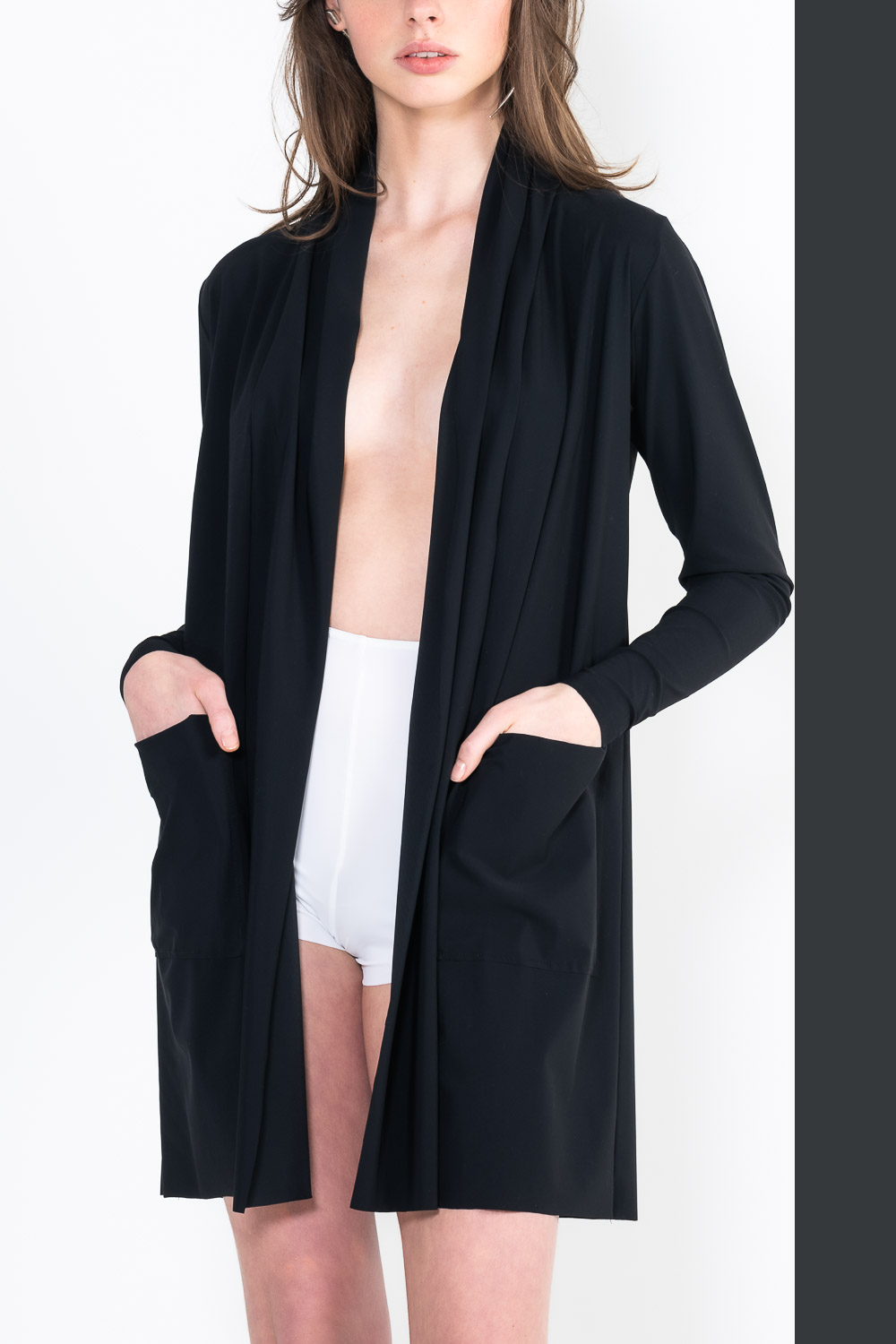 L35 Gilet col chale poche