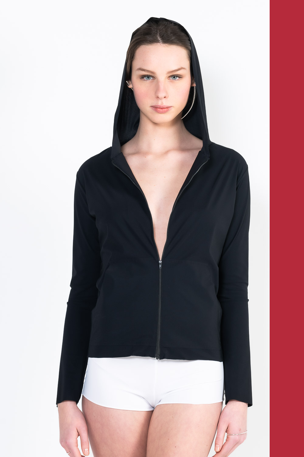 L68 Front zip hooded jogging vest