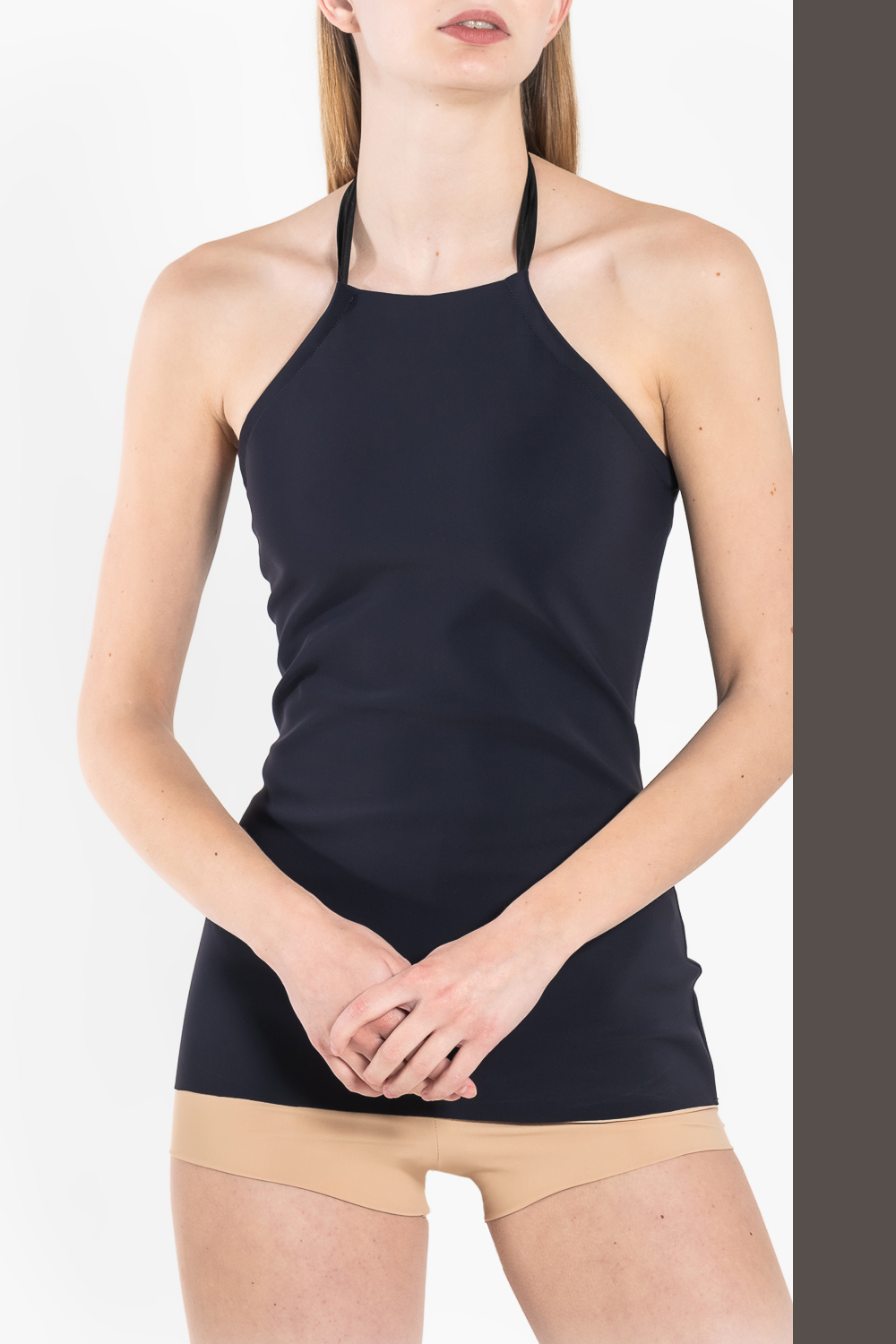 T9 Open back satin bow top