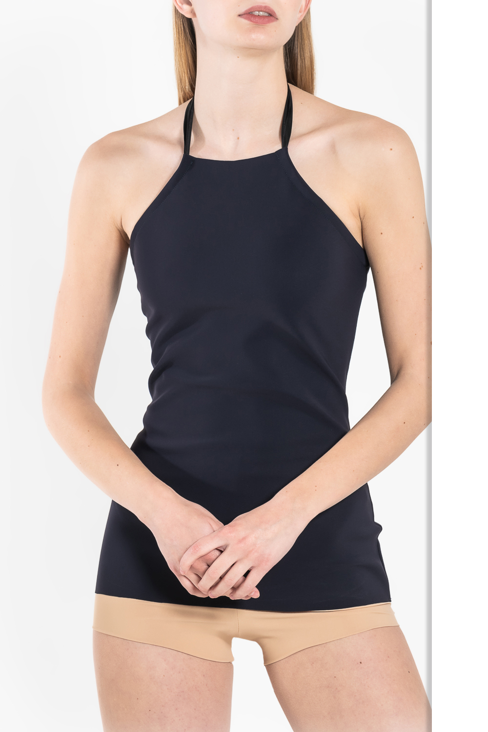 T9 Open back satin bow top