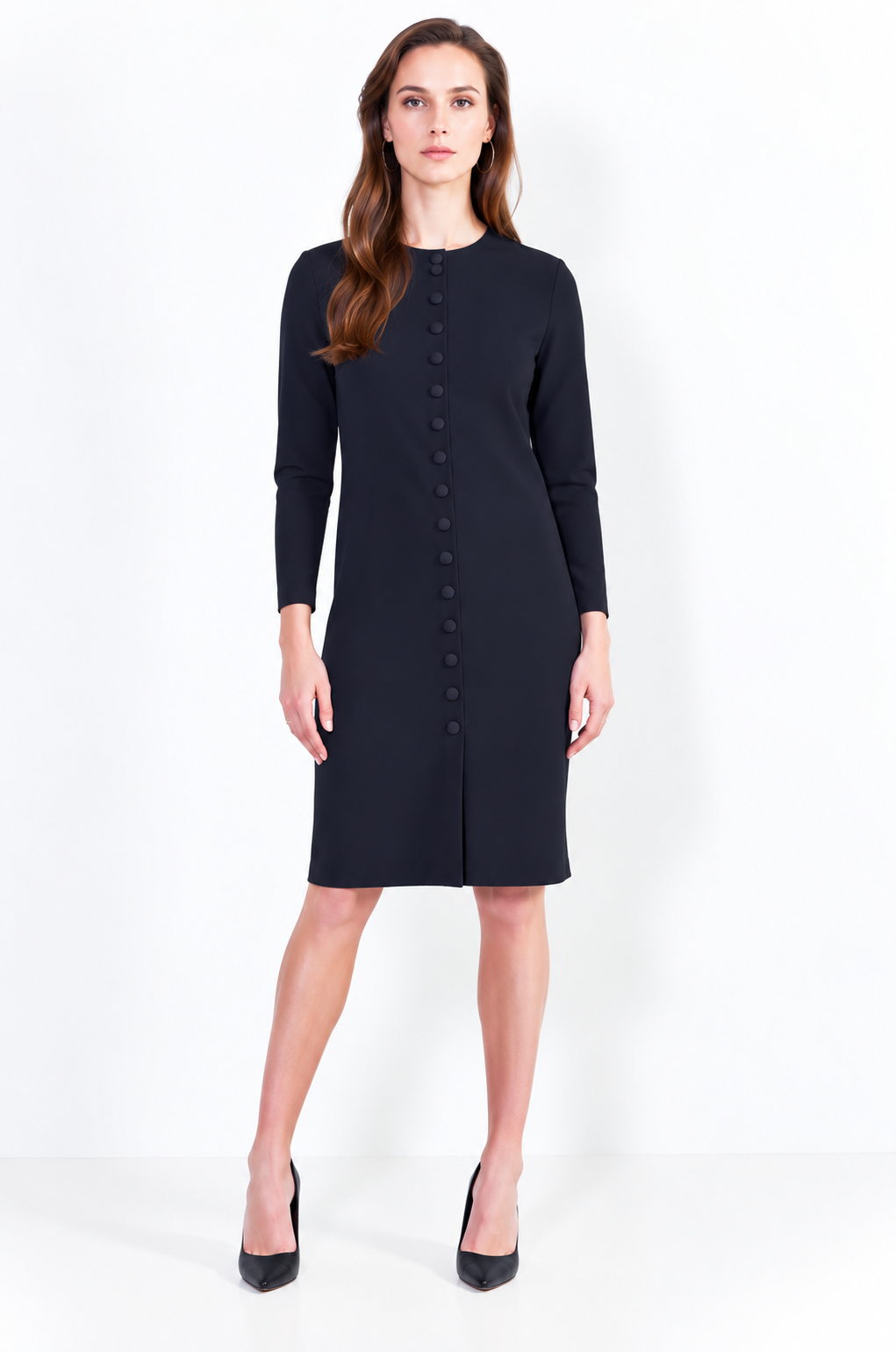 L14 Bis Gilet boutonné long ras du cou