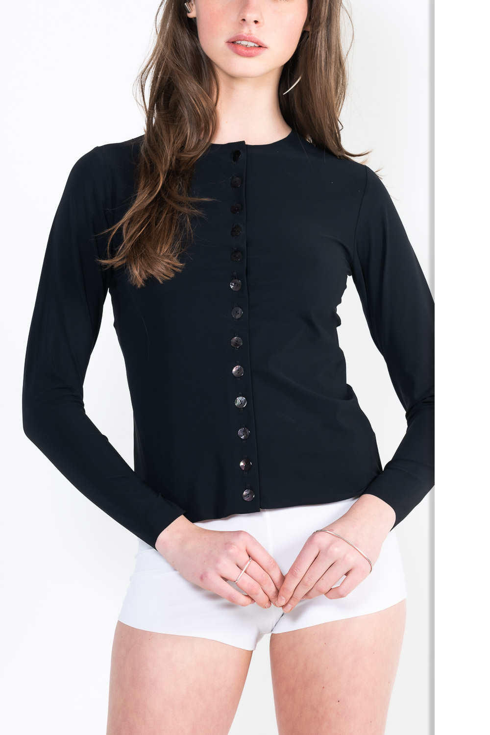 L14 Gilet boutonné ras du cou