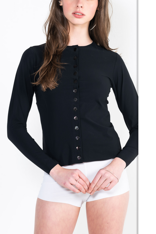 L14 Gilet boutonné ras du cou