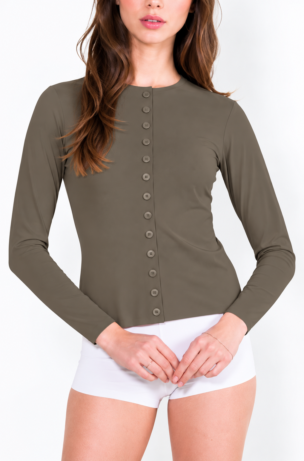 L14 Gilet boutonné ras du cou