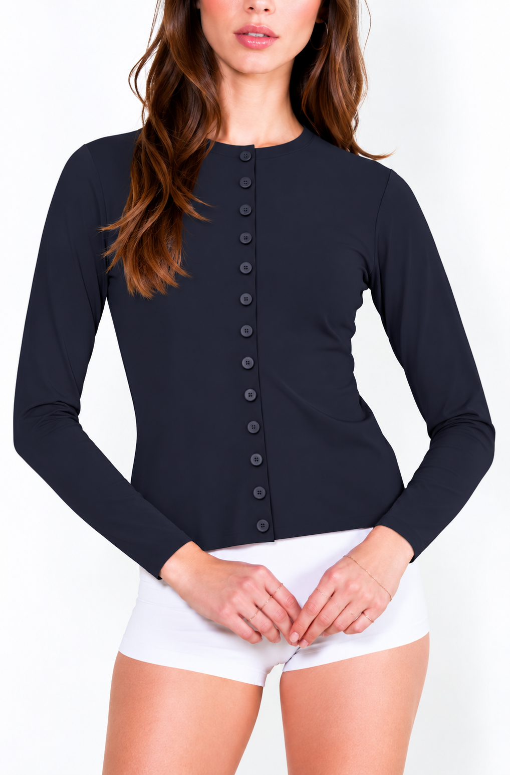 L14 Gilet boutonné ras du cou