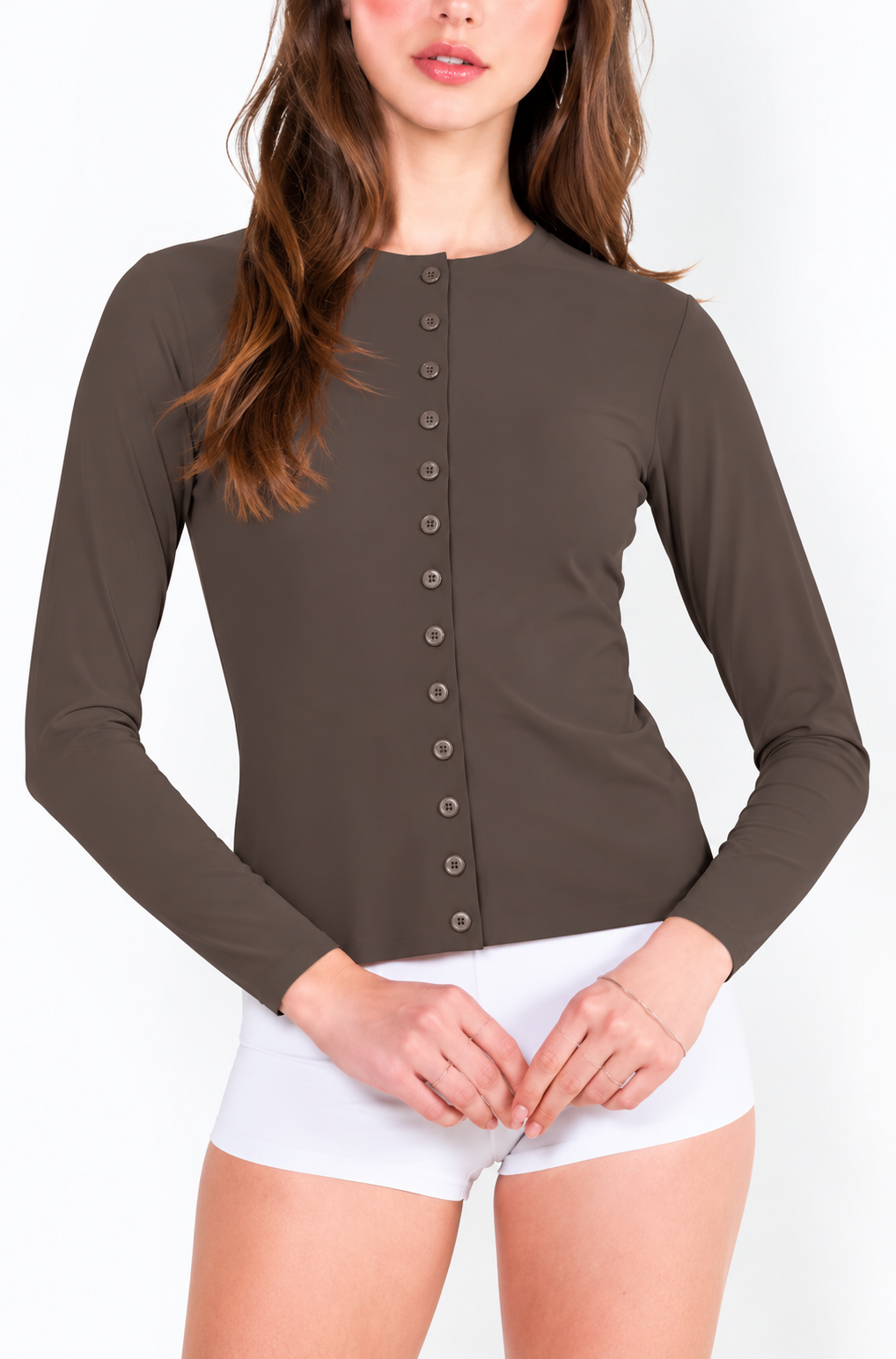 L14 Gilet boutonné ras du cou