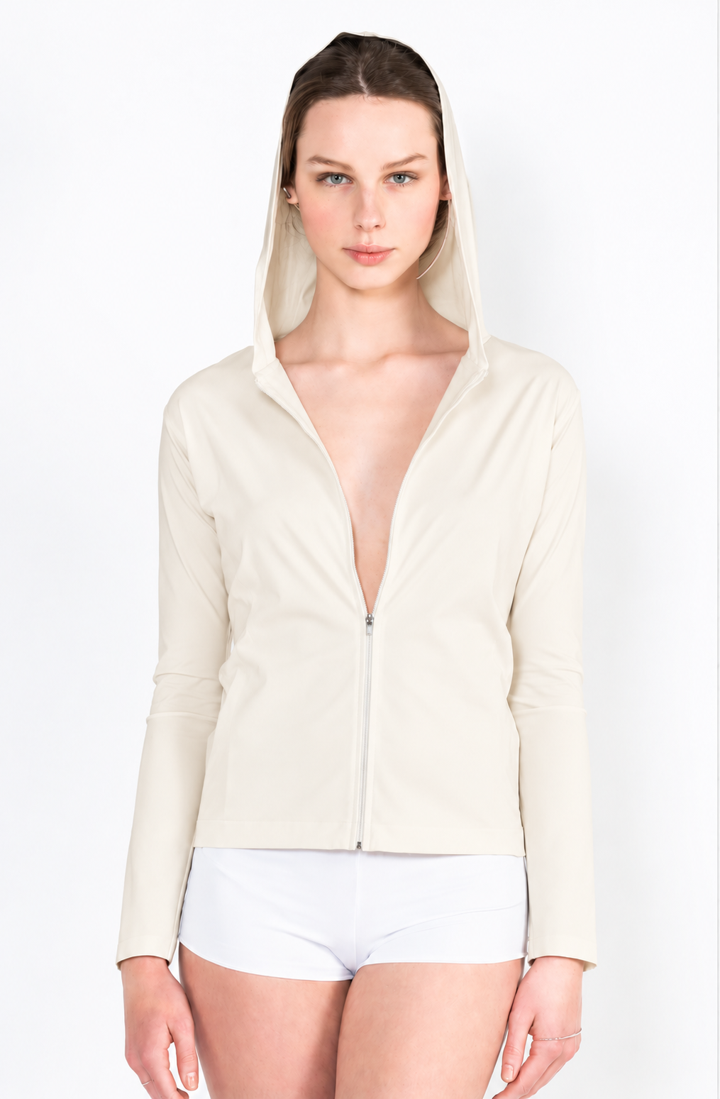 L68 Gilet jogging capuche zip devant