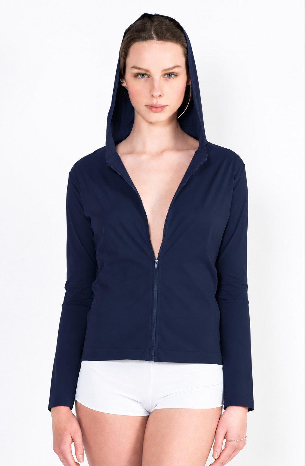 L68 Gilet jogging capuche zip devant