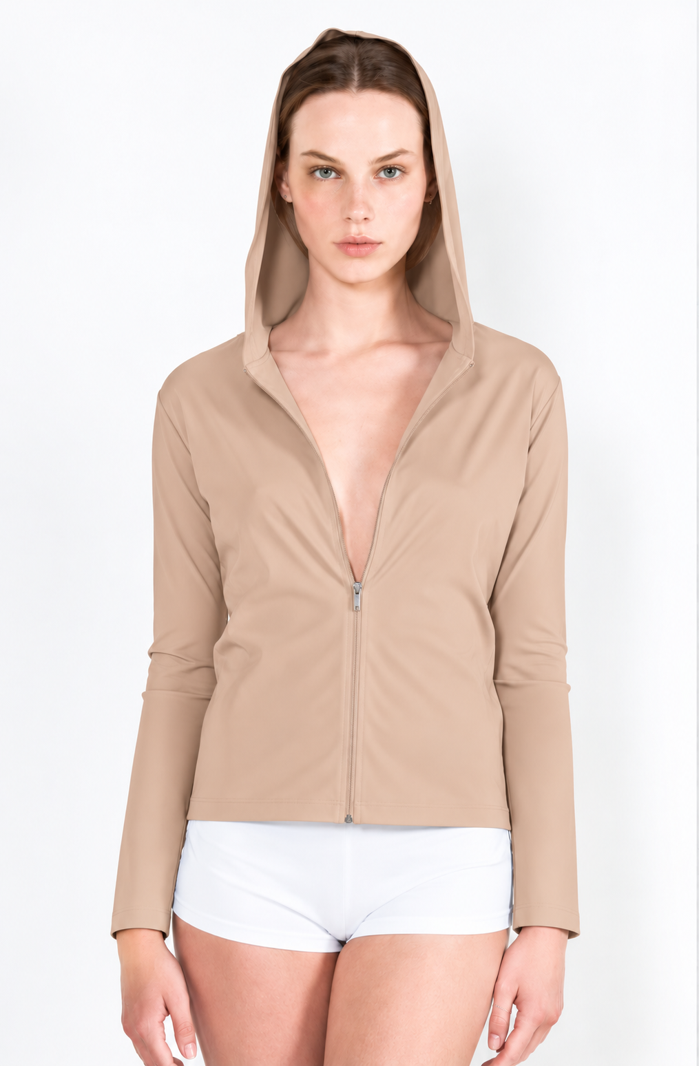 L68 Gilet jogging capuche zip devant