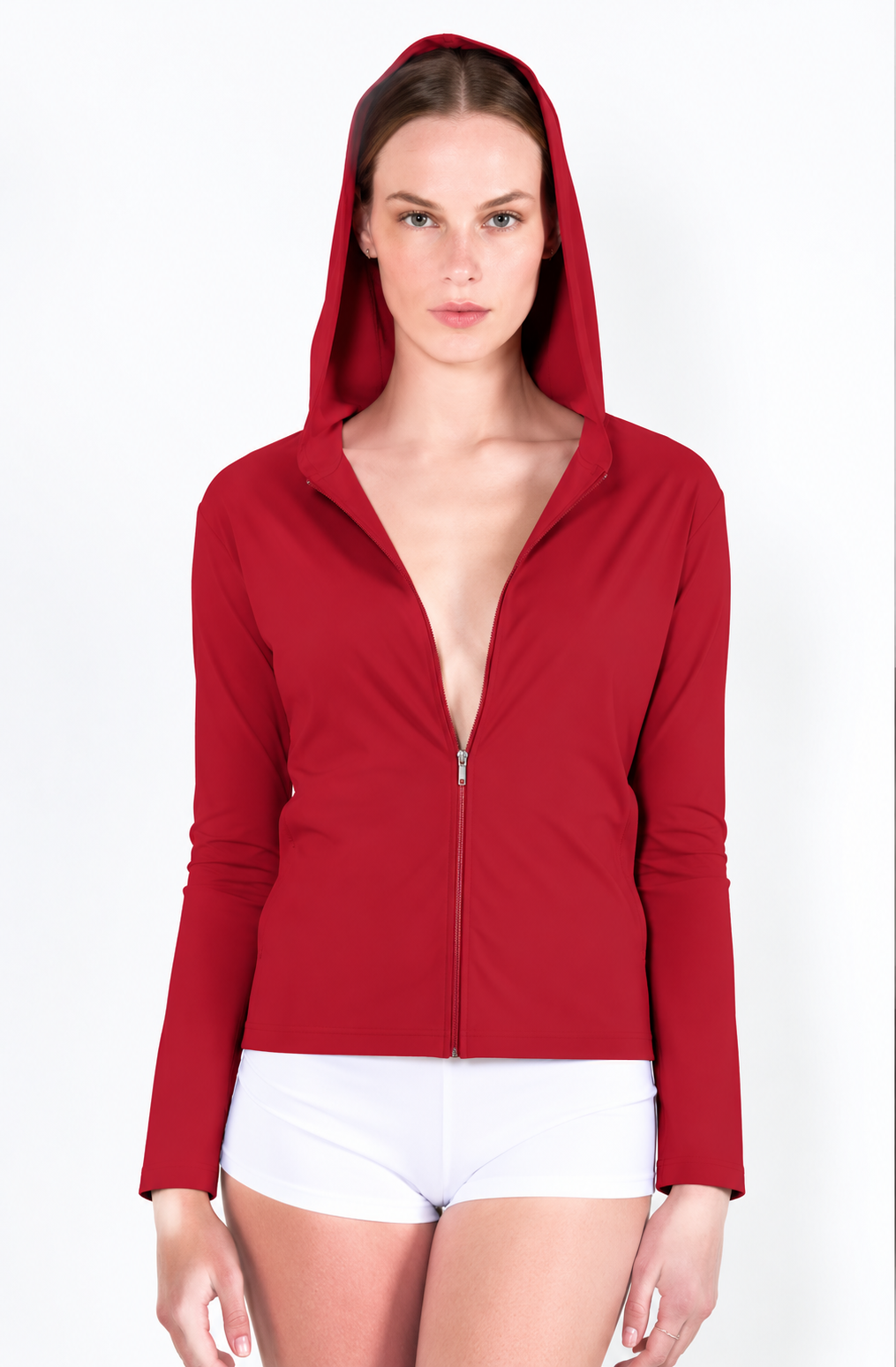 L68 Gilet jogging capuche zip devant