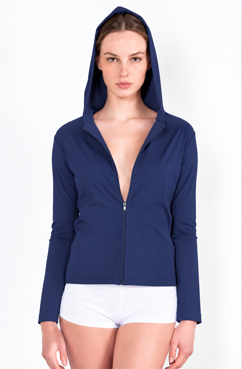 L68 Gilet jogging capuche zip devant
