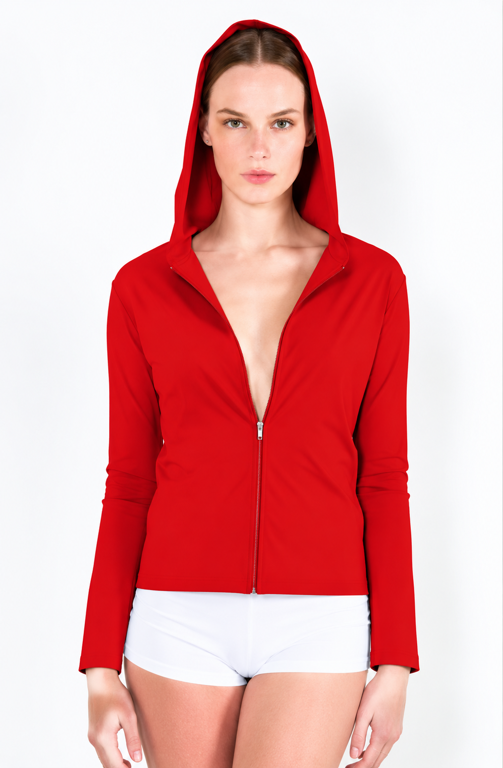 L68 Gilet jogging capuche zip devant