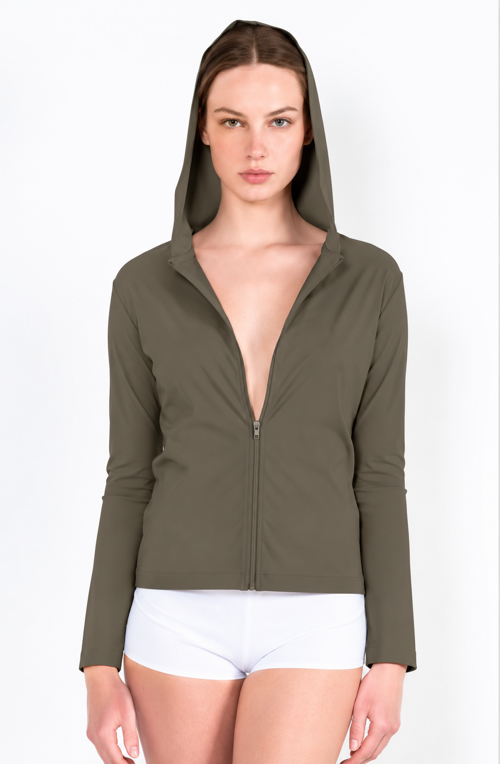 L68 Gilet jogging capuche zip devant
