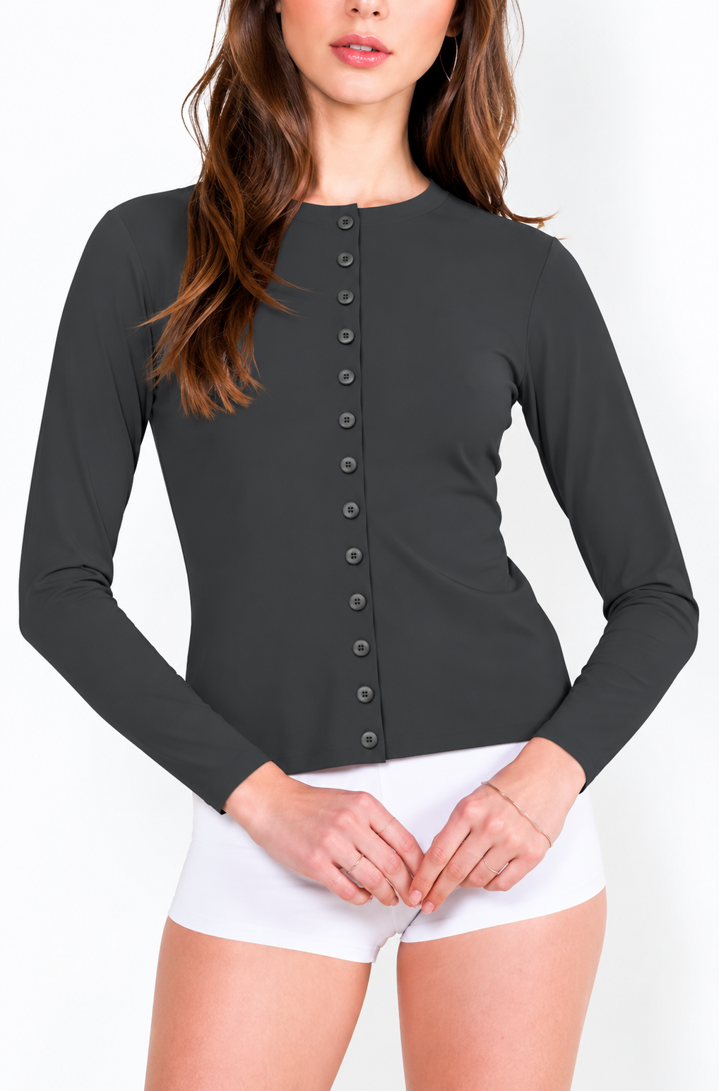 L14 Gilet boutonné ras du cou