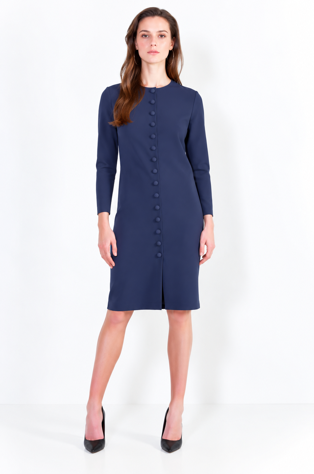 L14 Bis Gilet boutonné long ras du cou