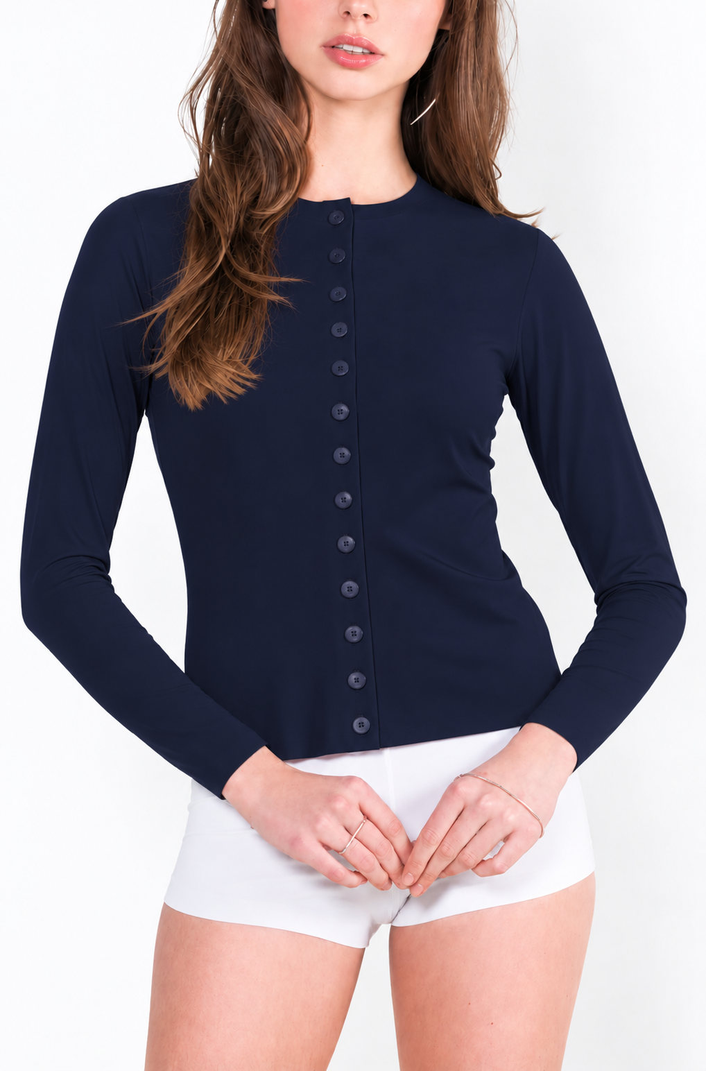 L14 Gilet boutonné ras du cou