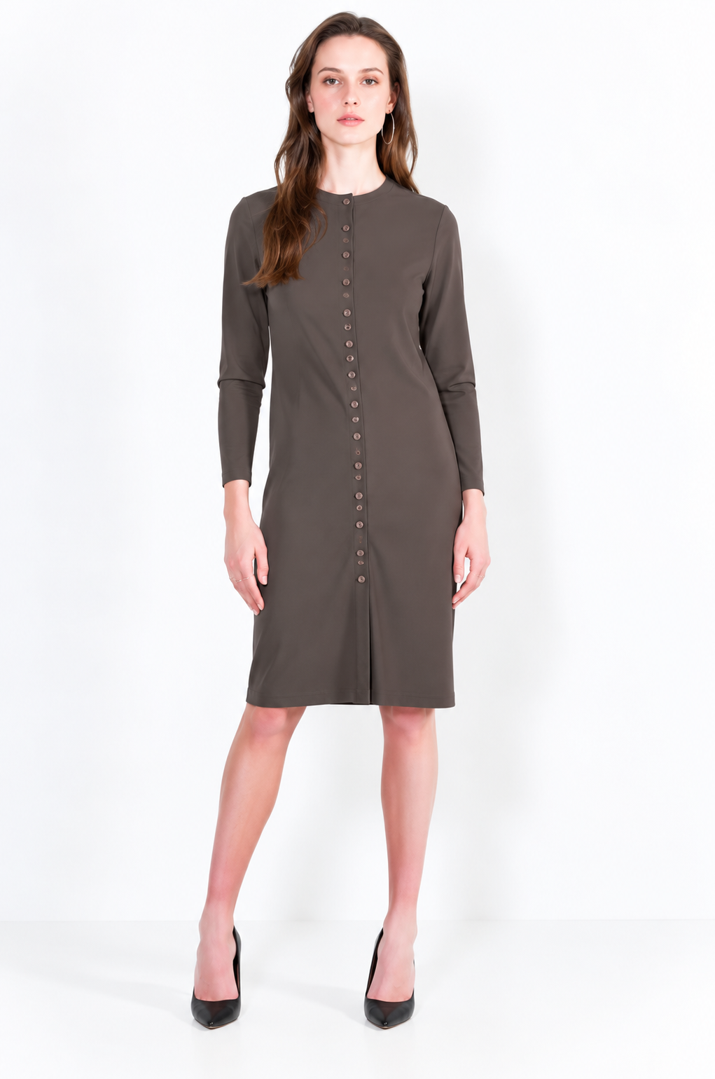 L14 Bis Gilet boutonné long ras du cou