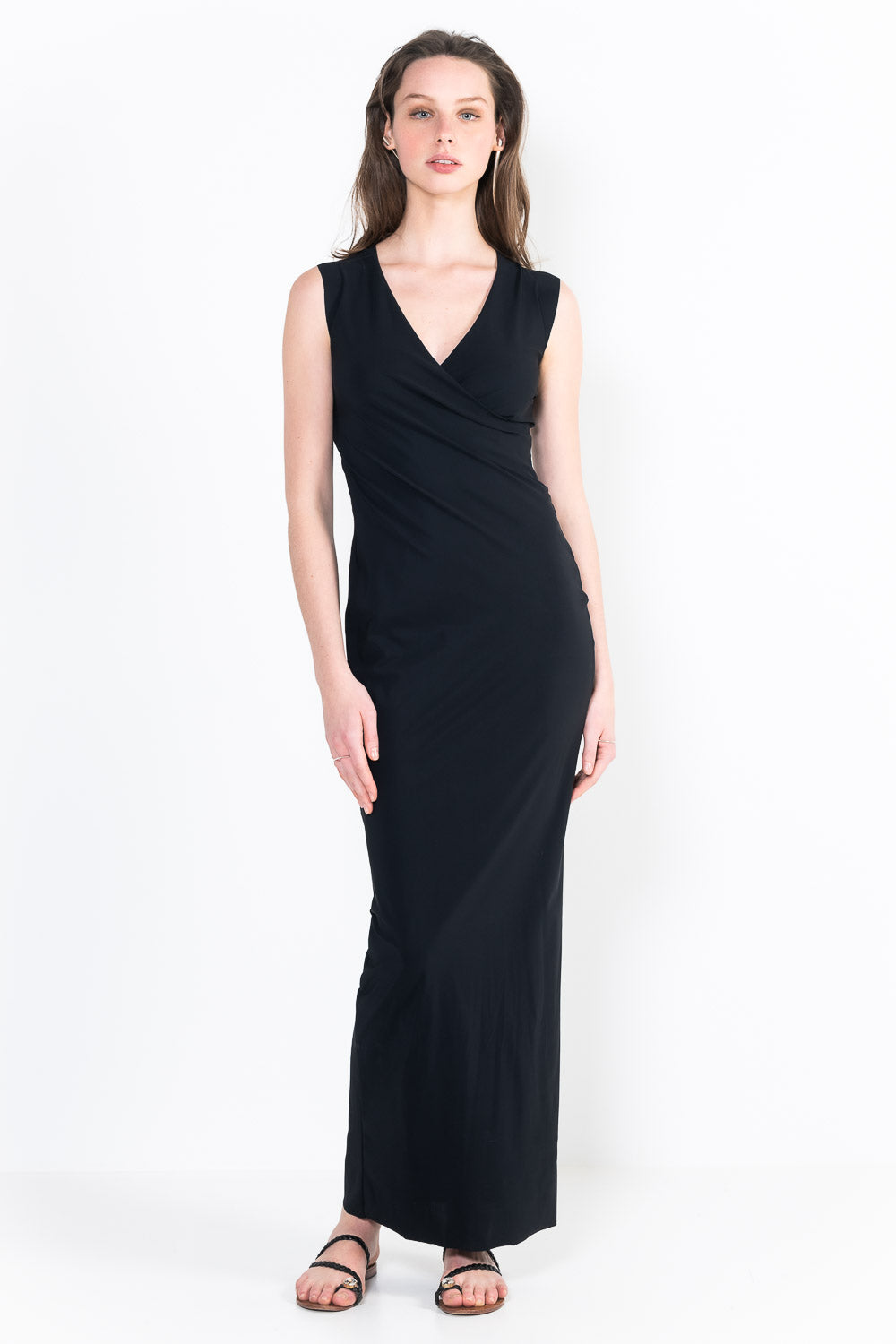 L29Ter Long sleeveless wrap dress