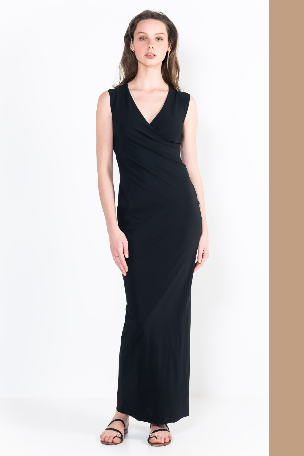 L29Ter Long sleeveless wrap dress