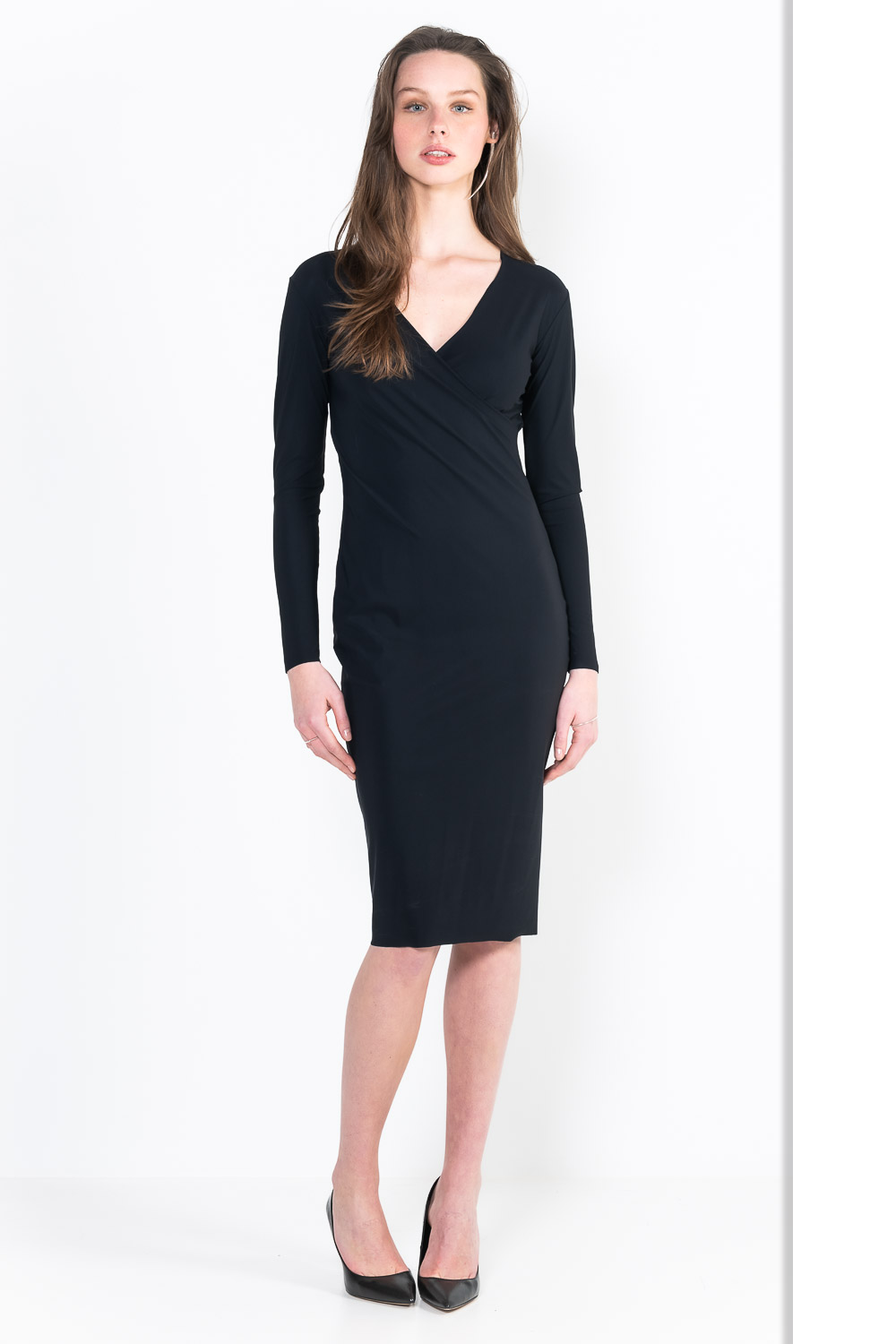 L30Bis Short wrap dress with long sleeves